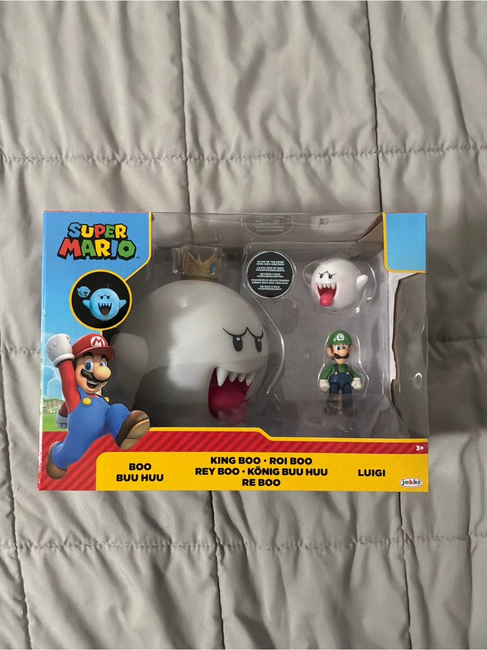 Nintendo Super Mario King Boo, Boo & Luigi Figure Pack Glow in the Dark Poseable